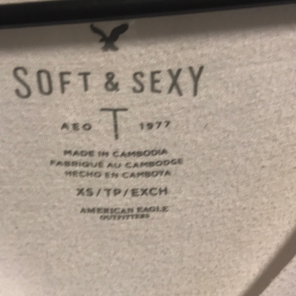 American Eagle Soft Cream Crop Top - Picture 2 of 2